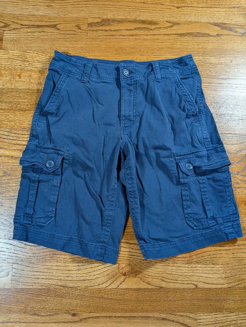 Roebuck & Co Men's Cargo Shorts Dark Blue Cotton Stretch Utility Size 32